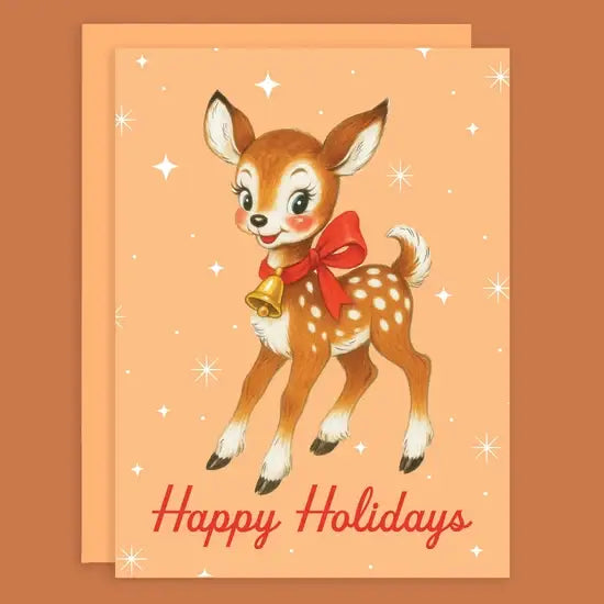 Sunshine Studios - Happy Holidays Card | Retro Deer