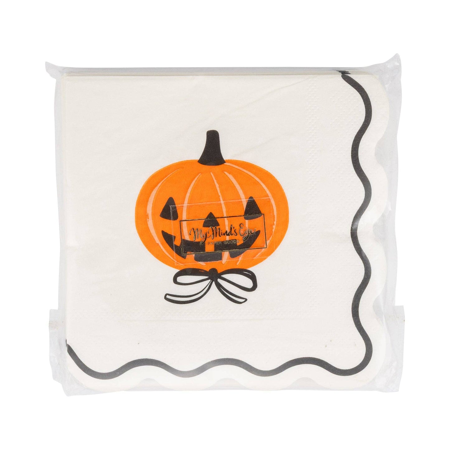 My Mind’s Eye - PLNP2527 - Pumpkin Bow Cocktail Napkin 24 ct