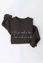 Load image into Gallery viewer, OAT COLLECTIVE - ALL YOU NEED IS LOVE Graphic Sweatshirt