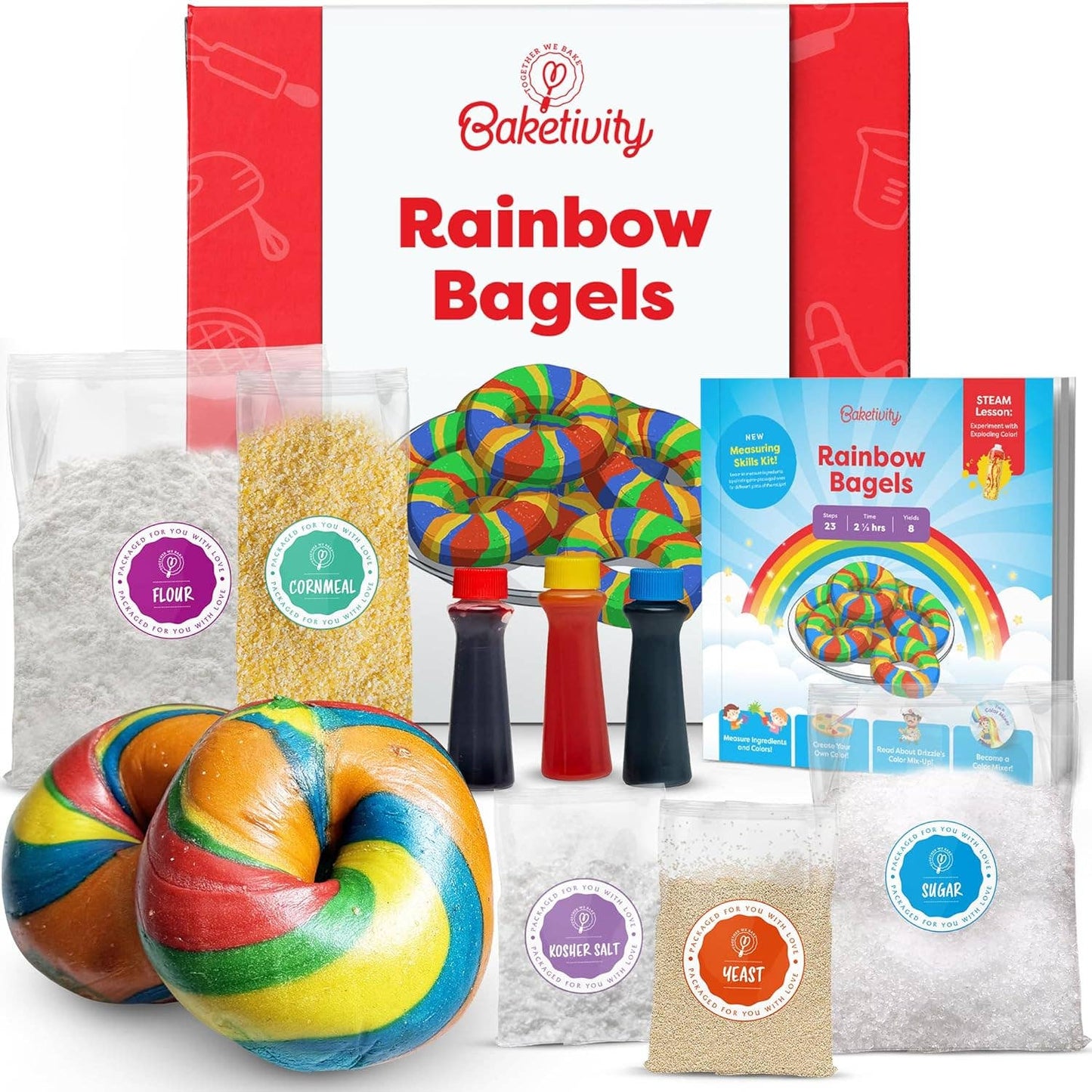 Baketivity Corp - Baketivity Rainbow Bagels baking kit - Kids baking Kit