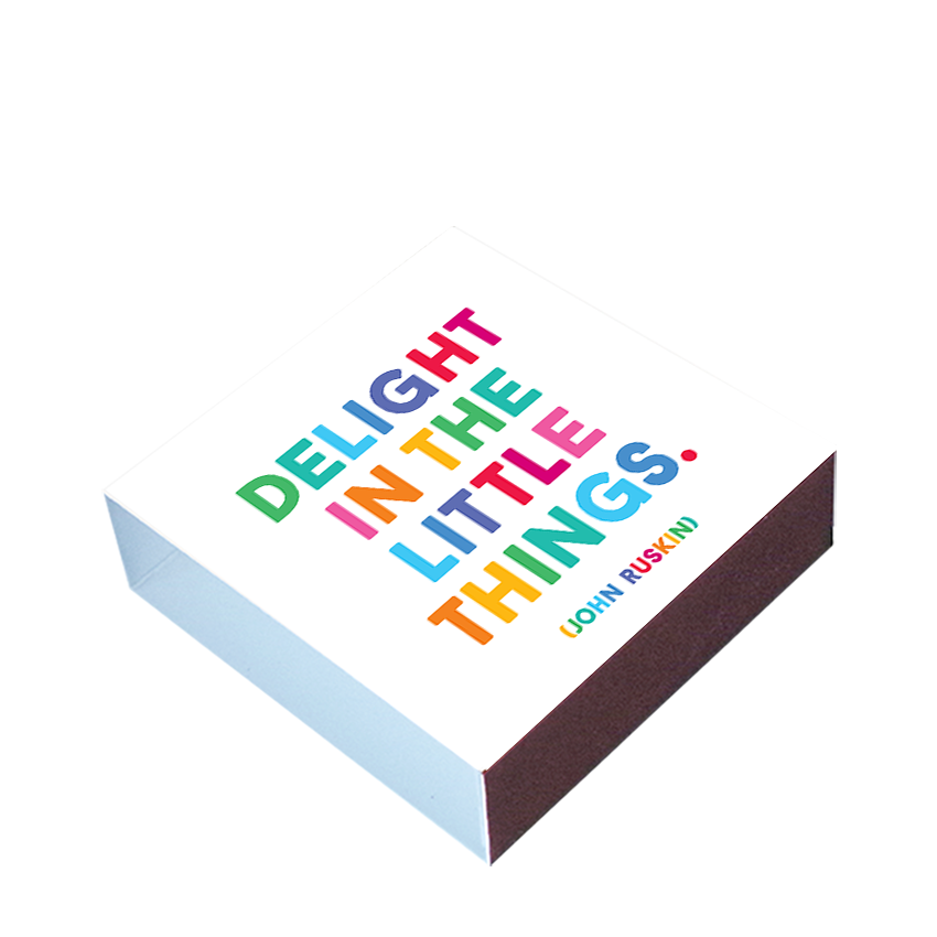 Quotable - Matchbox "Delight In Little Things", 80 Wood Matches