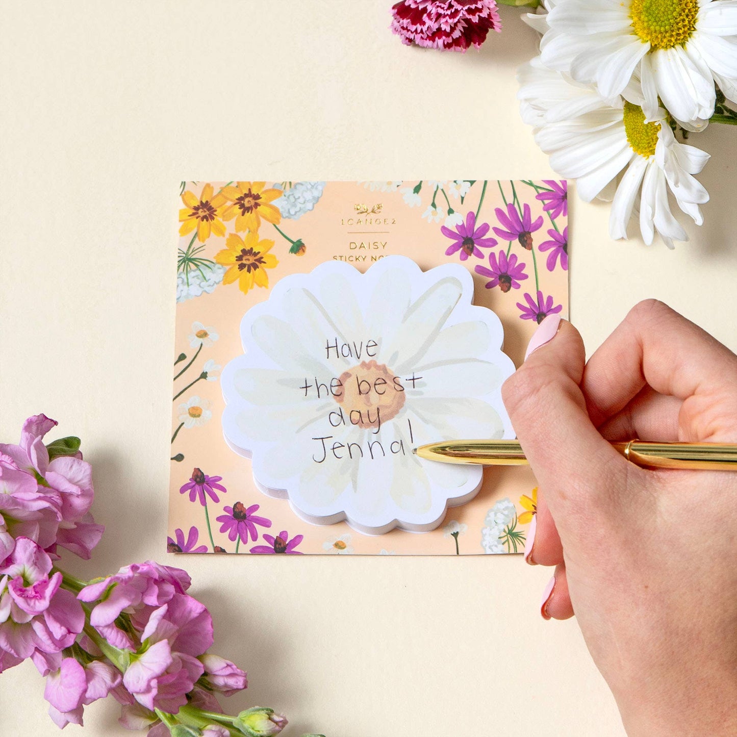 1canoe2 | One Canoe Two Paper Co. - Vintage Blooms Daisy Sticky Notes