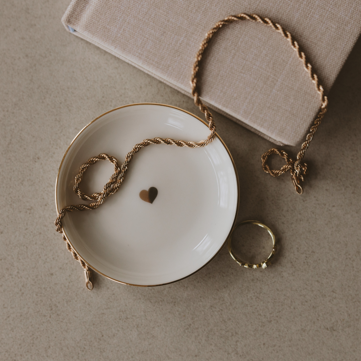 Gold Heart Jewelry Dish - Sweet Water Decor