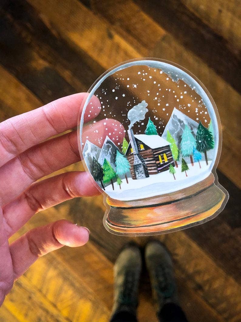 Katie Daisy - Clear Snow Globe Sticker