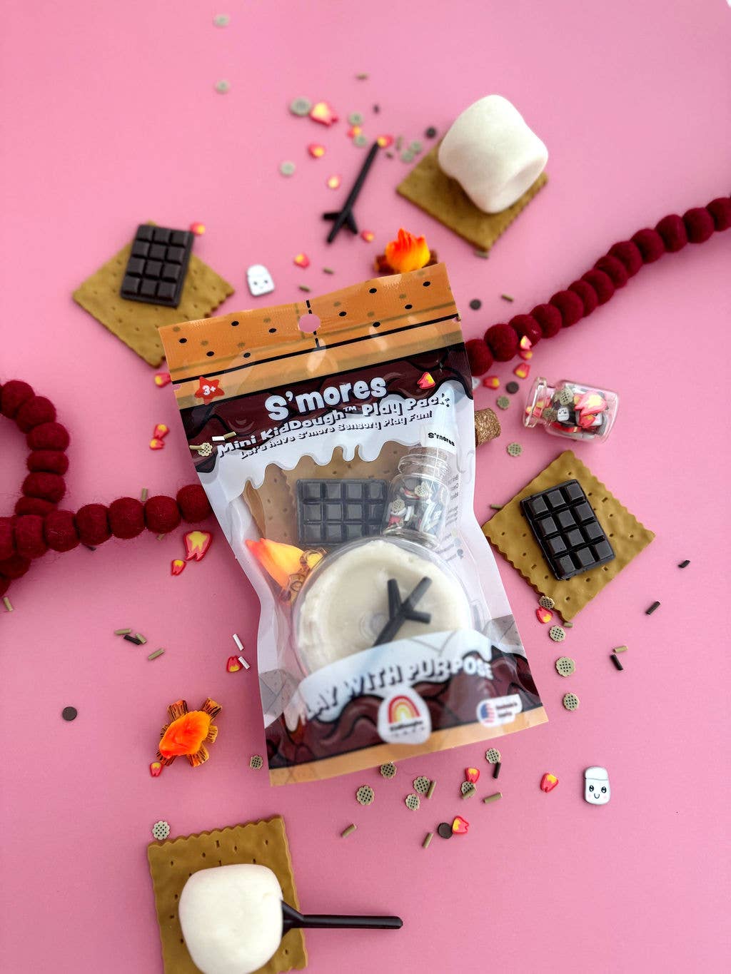 Earth Grown KidDoughs (KidDoughs by EGKD) - S'mores Mini Play Pack