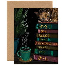 Load image into Gallery viewer, Tiny and Snail - May You Read Some Excellent Books This Year — Birthday Card