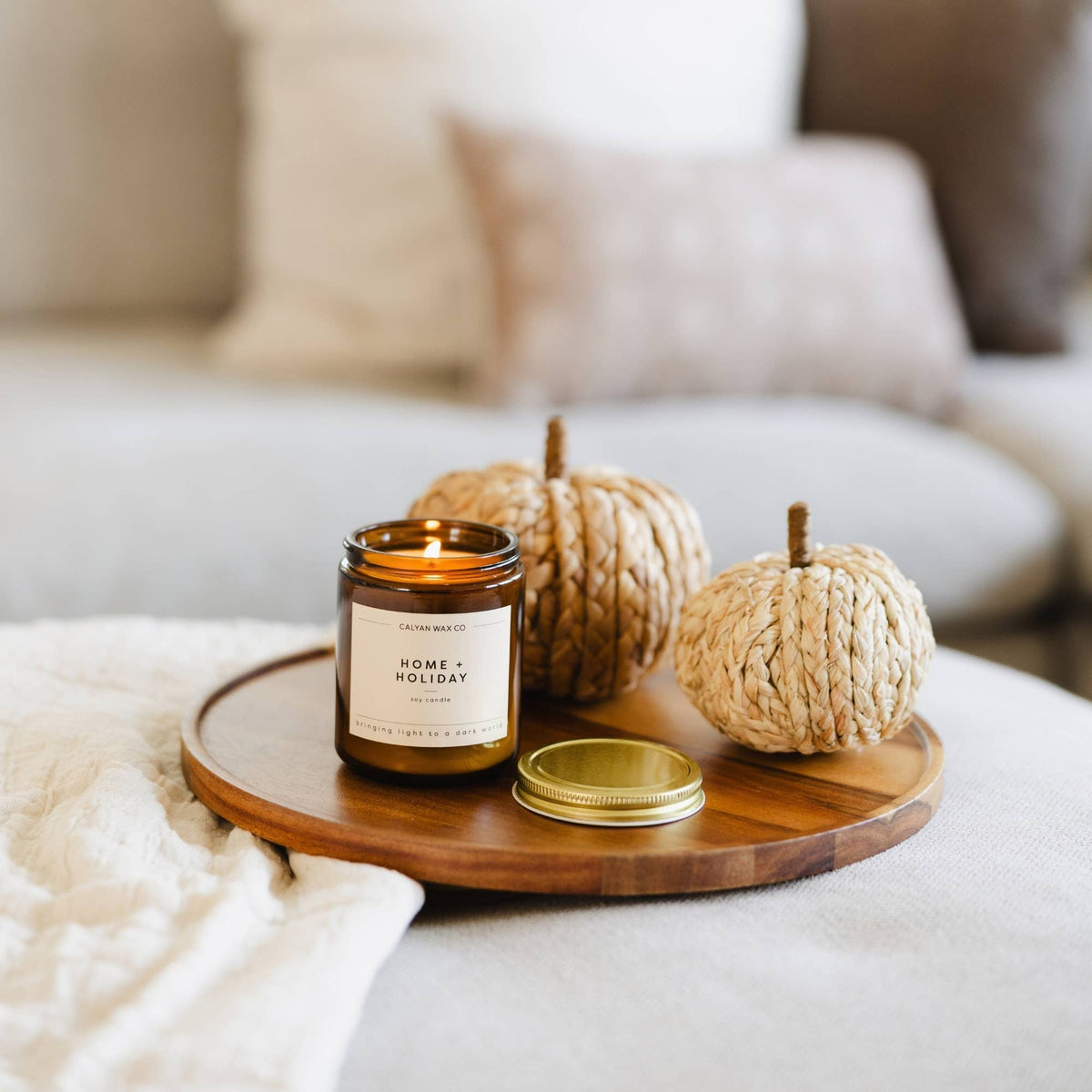 Calyan Wax Co. - Soy Candle | Home + Holiday | 7.2oz Amber Jar