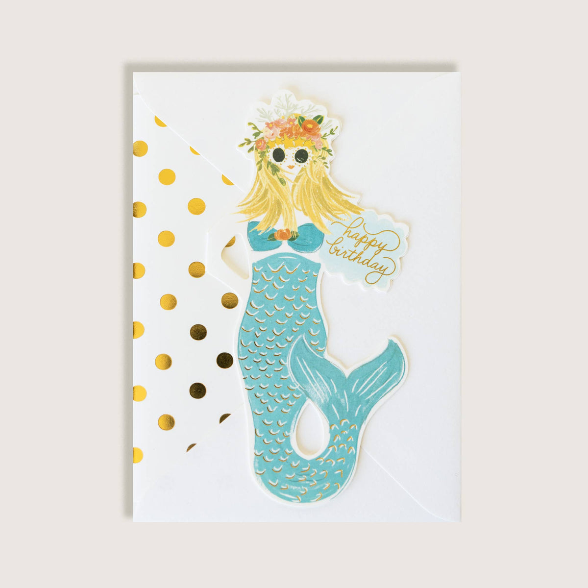 The First Snow - Mermaid Happy Birthday Greeting Card