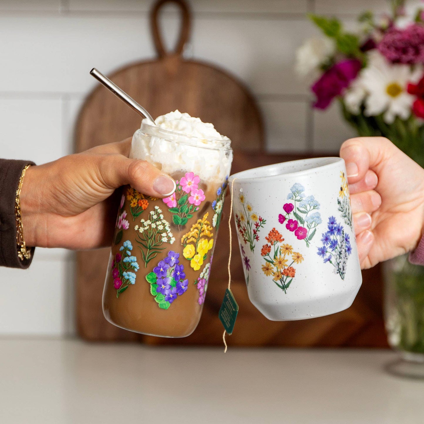 1canoe2 | One Canoe Two Paper Co. - Vintage Blooms Floral Glass Can