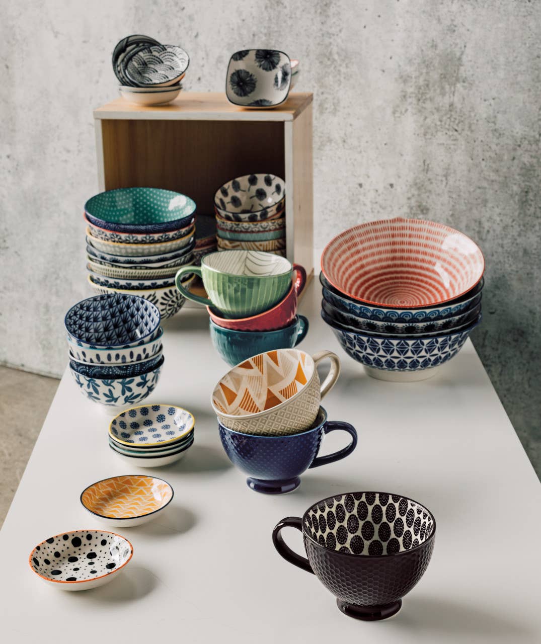 Pinch Bowl Set of 6 - Bits & Dots Multi-Color - Now Designs by Danica