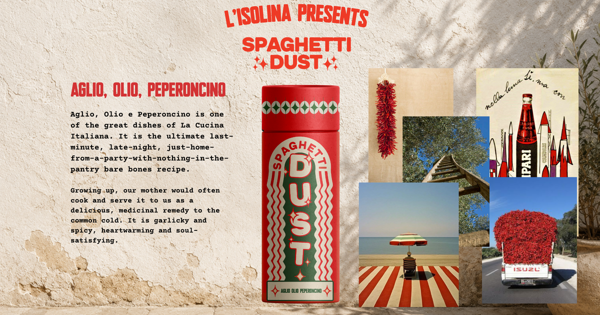 L'Isolina Pasta - Spaghetti Dust - Aglio Olio Peperoncino Blend