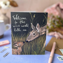 Load image into Gallery viewer, Tiny and Snail - Welcome to this Wild World, Little One Card