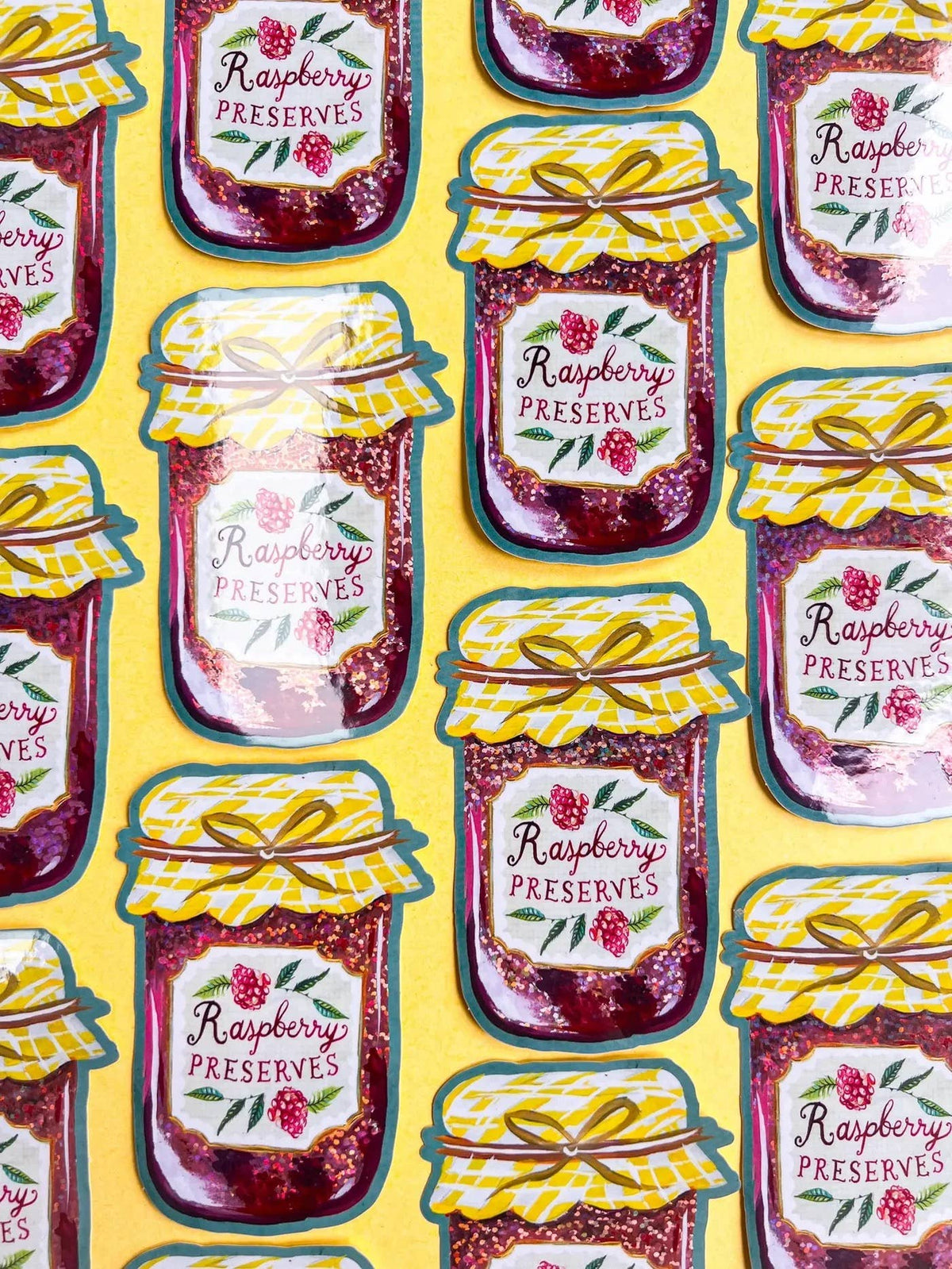 Katie Daisy - Jam Jar | Raspberry Preserves Glitter Sticker