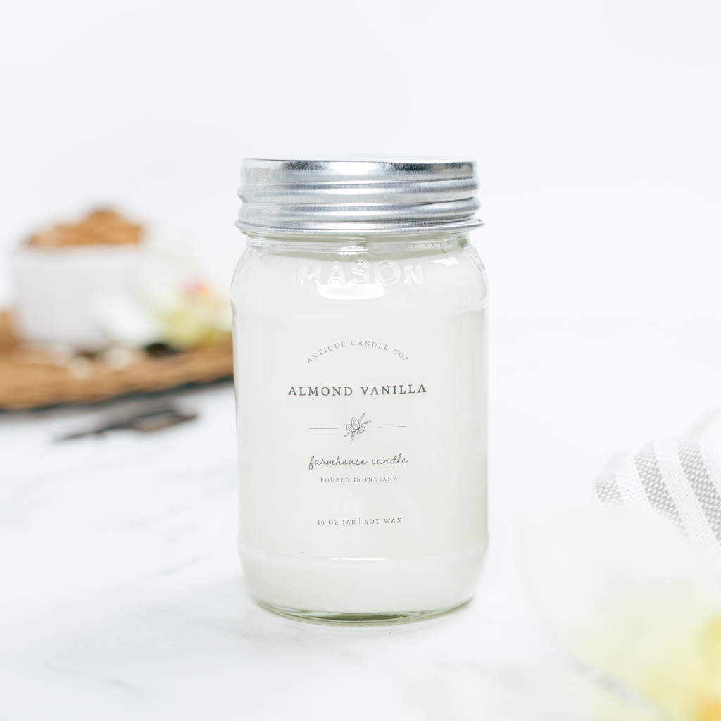 Antique Candle Co.® - Almond Vanilla - Soy Wax Mason Jar Candle