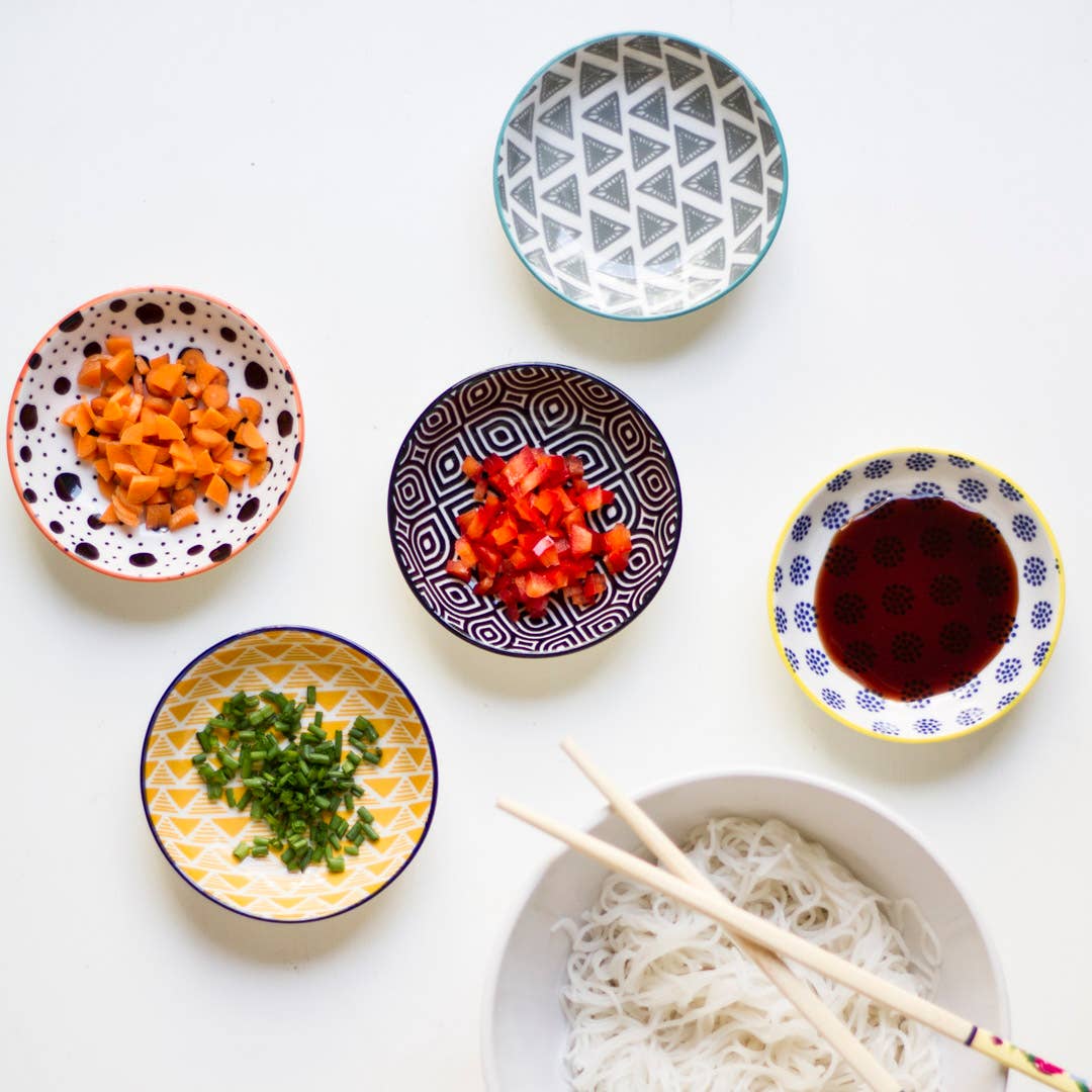 Pinch Bowl Set of 6 - Bits & Dots Multi-Color - Now Designs by Danica
