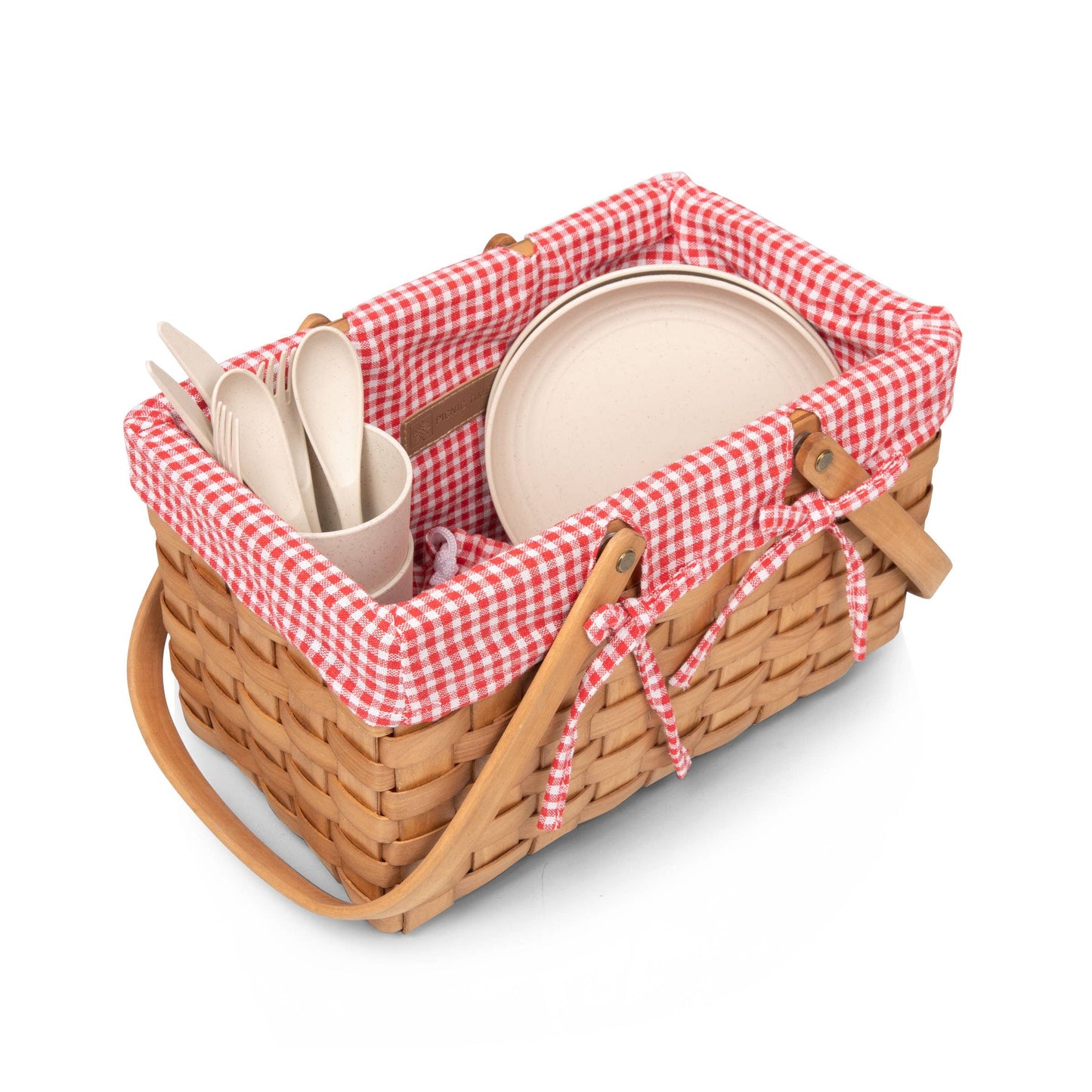 Picnic Time Family of Brands - Piccola Picnic Basket, (Red & White Gingham)