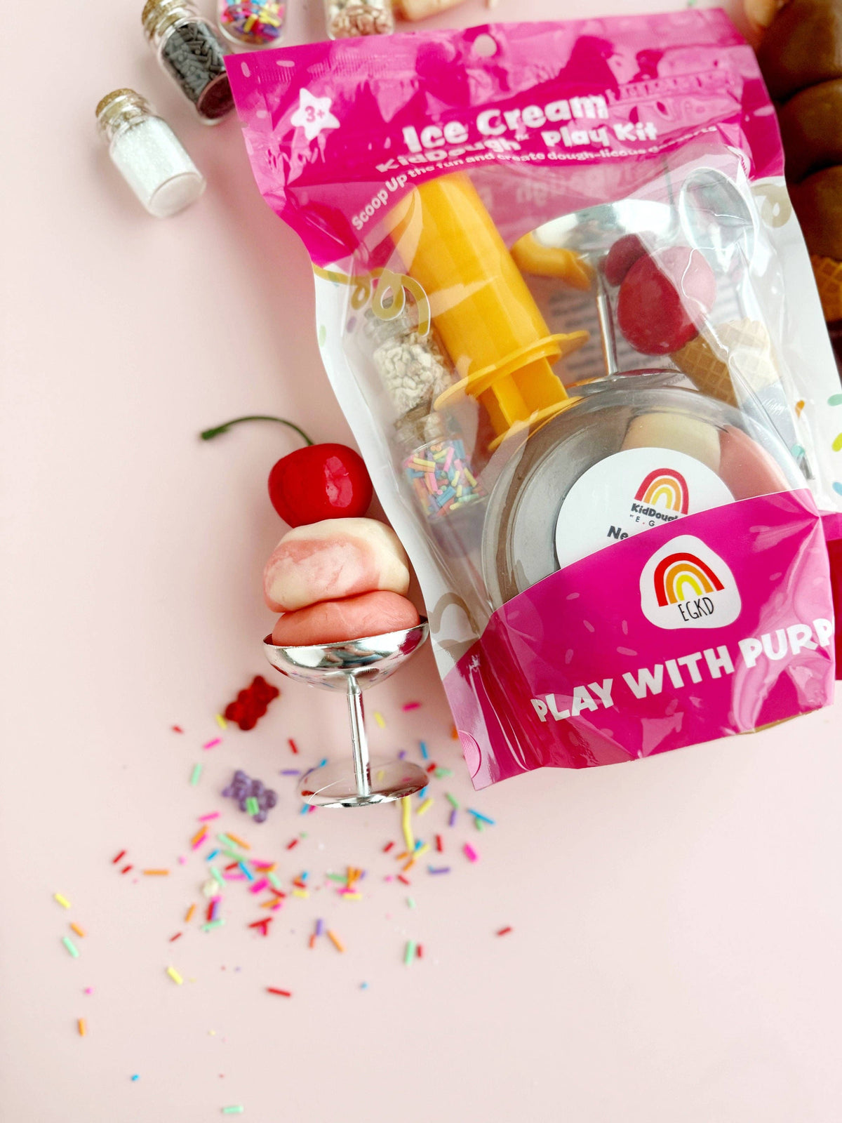 Earth Grown KidDoughs (KidDoughs by EGKD) - Ice Cream KidDough Play Kit