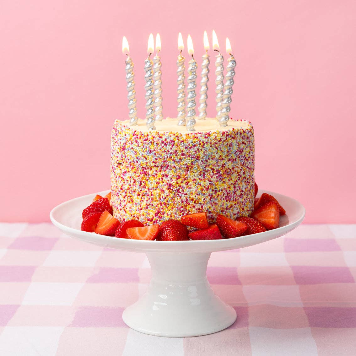 Silver Twirl Birthday Candles - 8 Pack | Birthday Party |