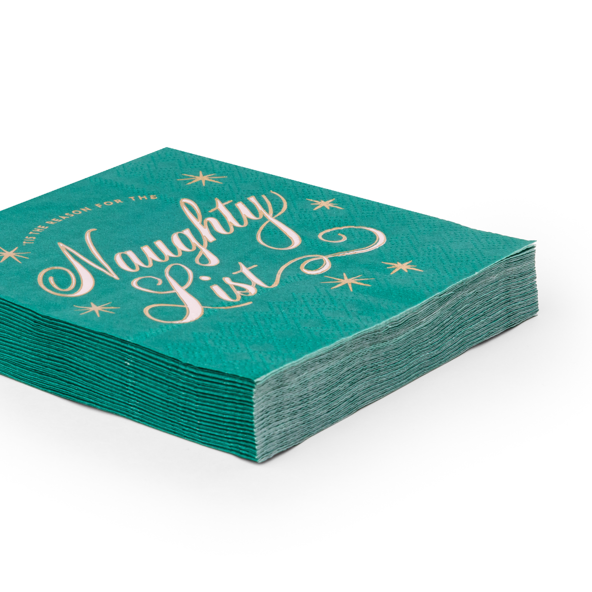 Bonjour Fête - Naughty List Green Cocktail Napkins (Set of 20)