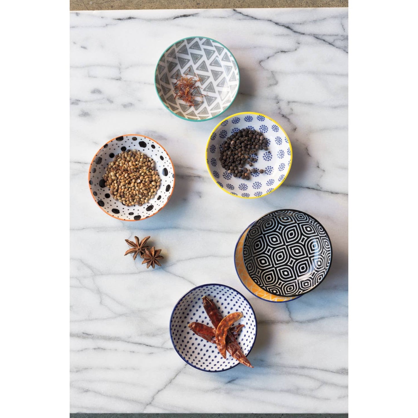 Pinch Bowl Set of 6 - Bits & Dots Multi-Color - Now Designs by Danica