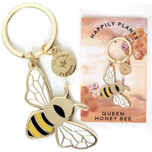 Load image into Gallery viewer, Happily Plants - Queen Honey Bee Keychain Bag Charm, Garden Bee Gifts