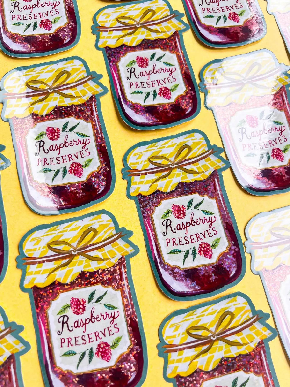 Katie Daisy - Jam Jar | Raspberry Preserves Glitter Sticker
