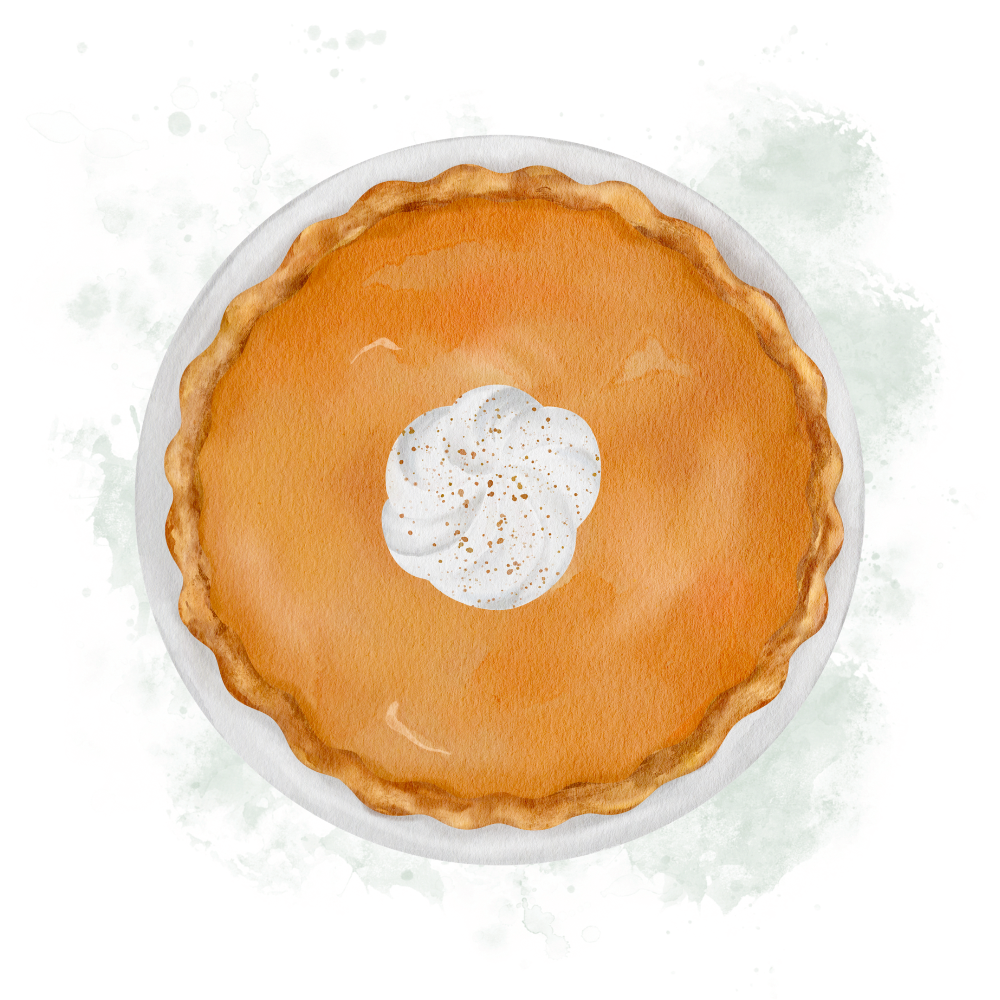 Pumpkin Pie with Caramel Topping & Candied Pepitas - November 6