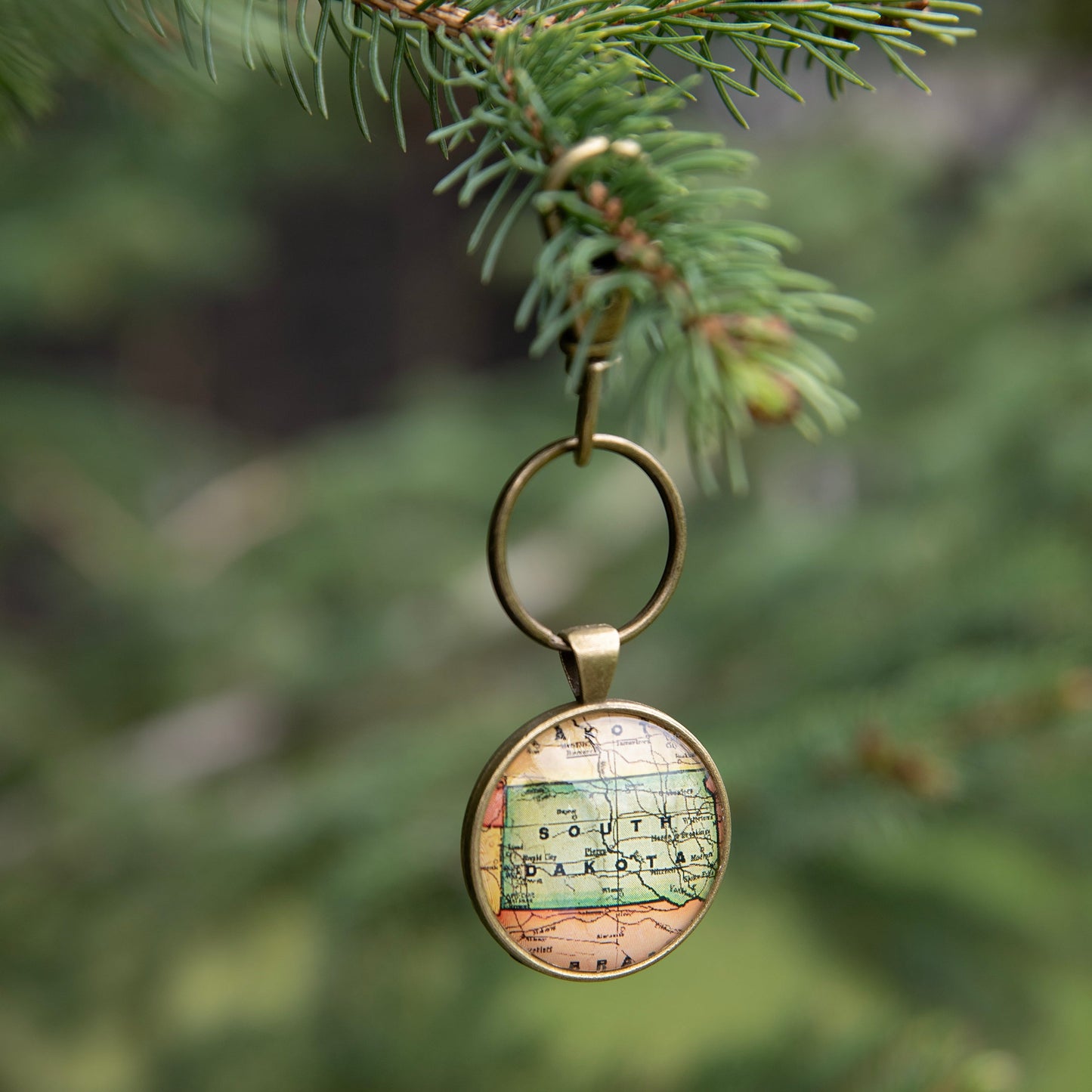 South Dakota Map Keychain