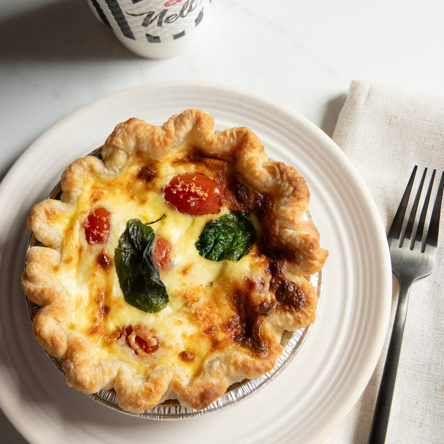 Single Serve Spinach Tomato Basil Quiche