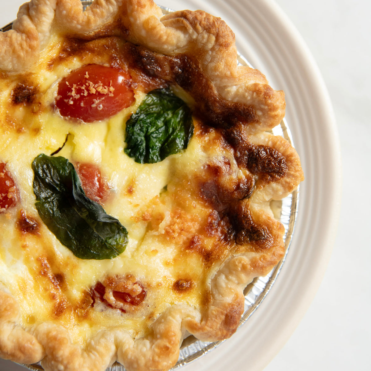 Single Serve Spinach Tomato Basil Quiche