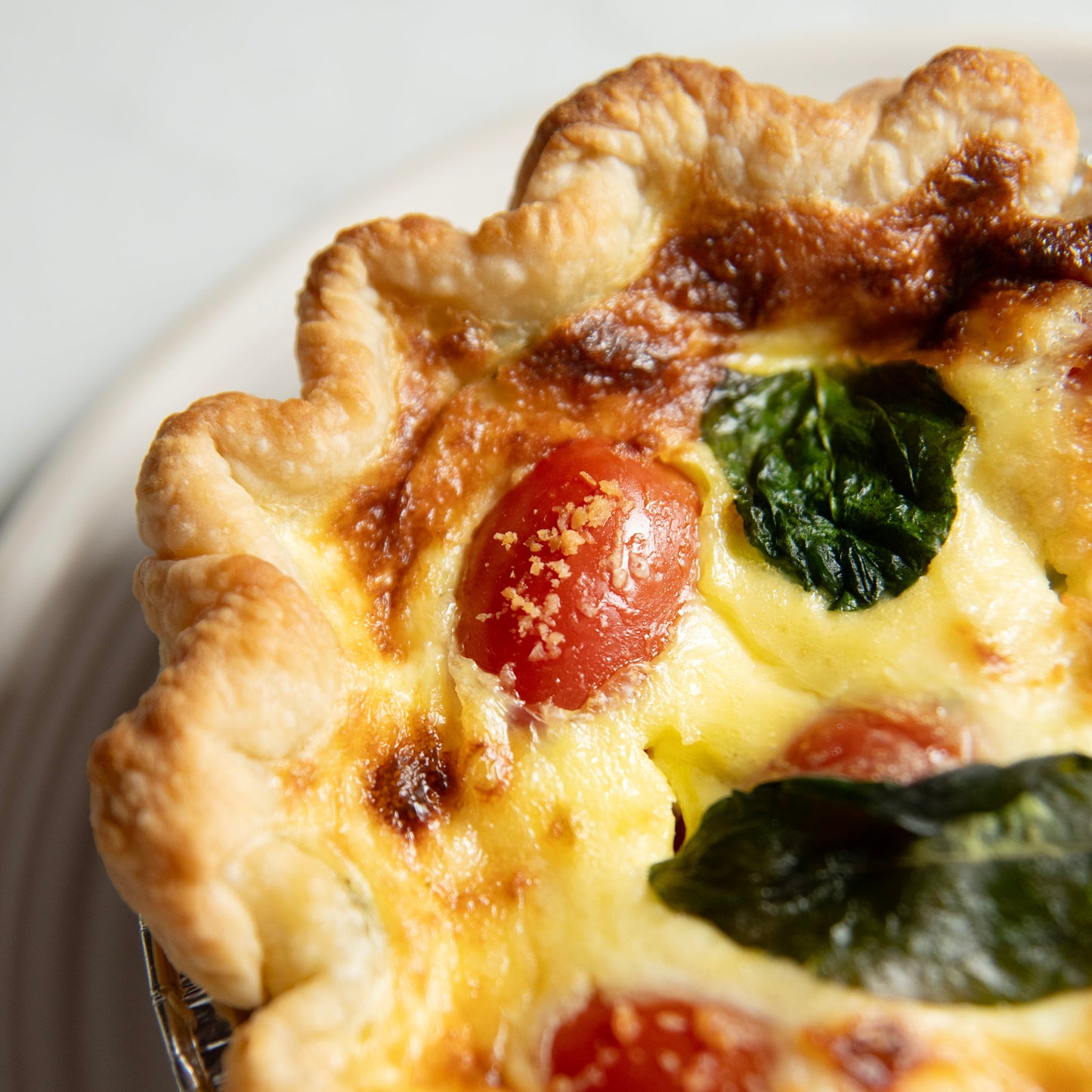 Single Serve Spinach Tomato Basil Quiche