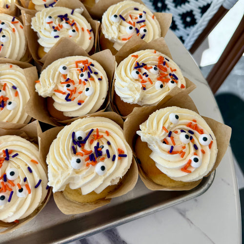 Scary Good Triple Vanilla Cream-filled Cupcakesi