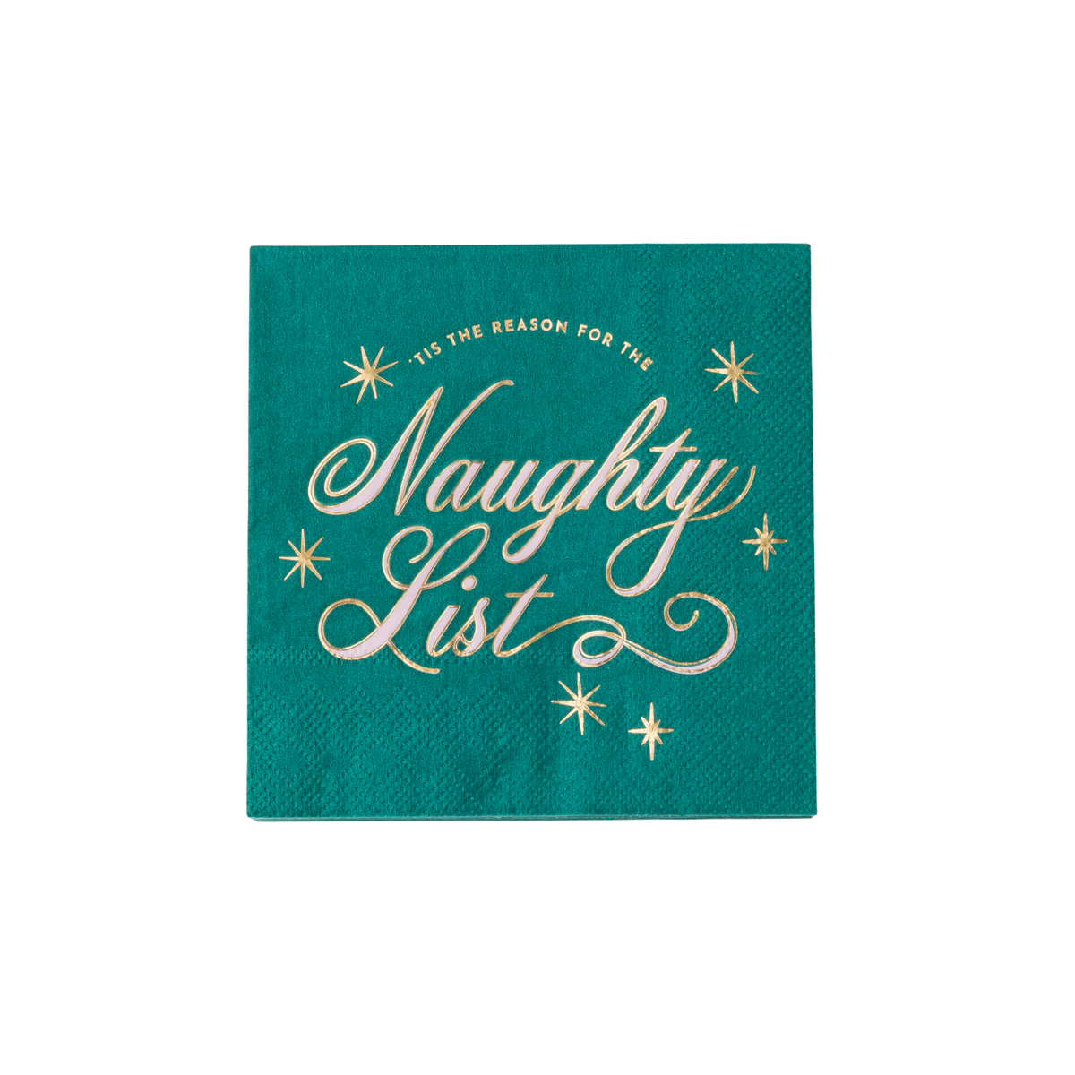 Bonjour Fête - Naughty List Green Cocktail Napkins (Set of 20)