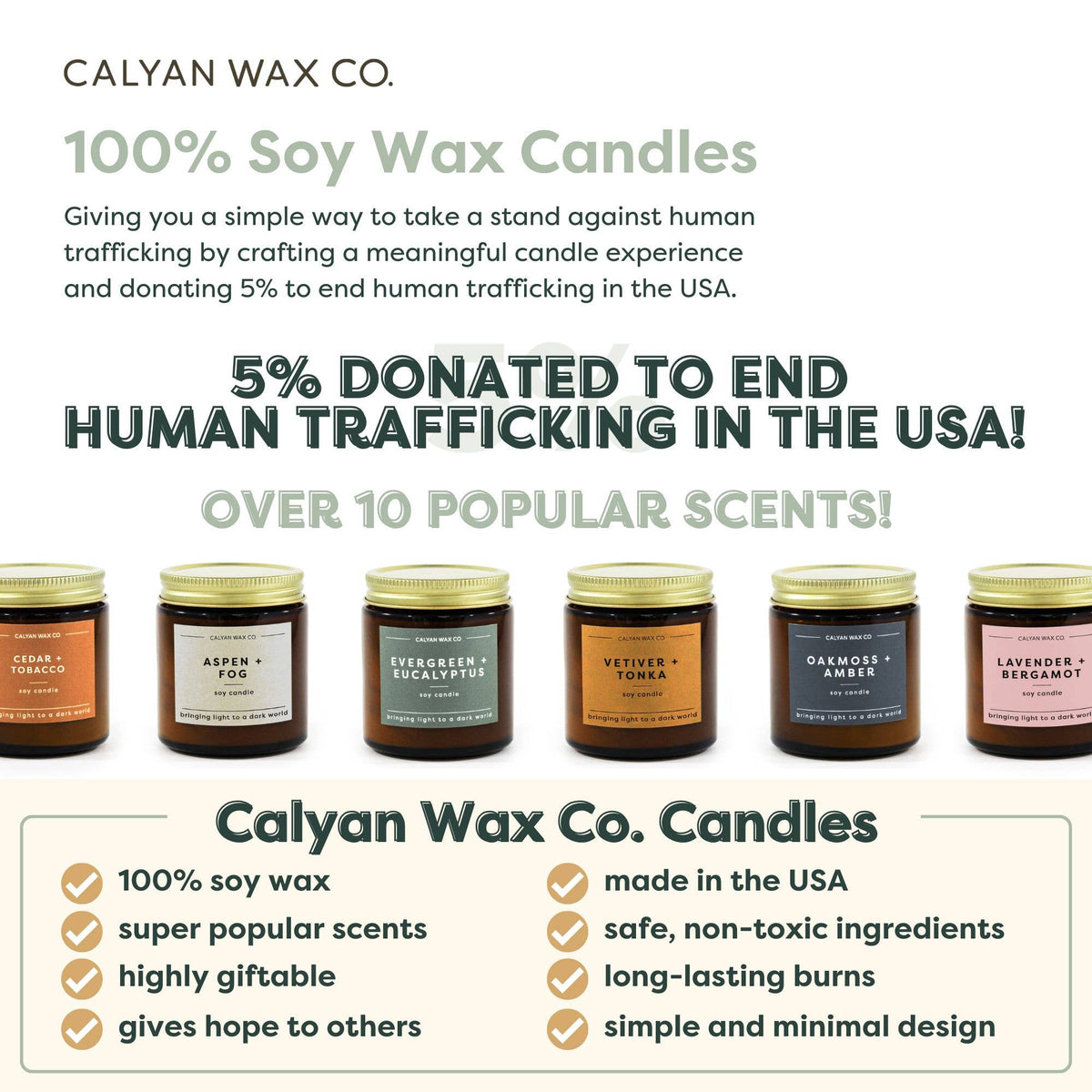 Calyan Wax Co. - Soy Candle | Home + Holiday | 3.1oz Mini Amber Jar