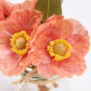 Peach Poppies Flower Vase - Primitives by Kathy