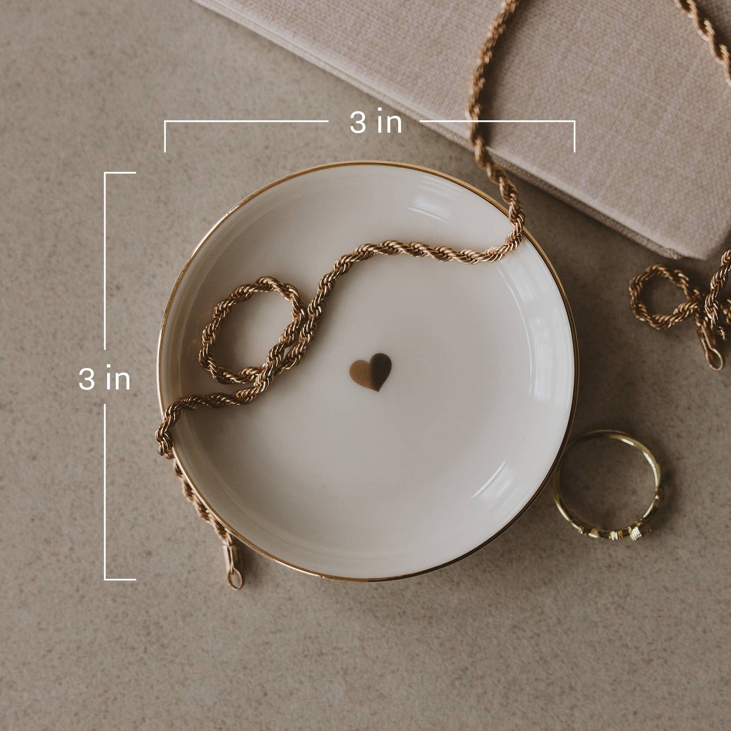 Gold Heart Jewelry Dish - Sweet Water Decor