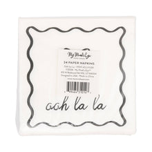 Load image into Gallery viewer, Napkin - Ooh La La Black and White Cocktail Napkin