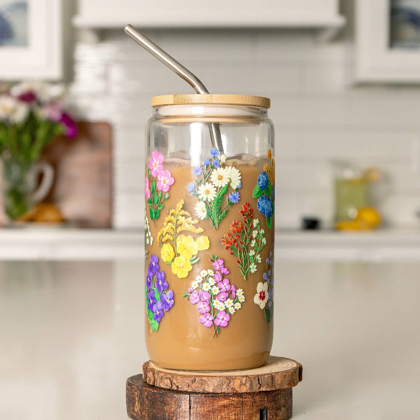 1canoe2 | One Canoe Two Paper Co. - Vintage Blooms Floral Glass Can