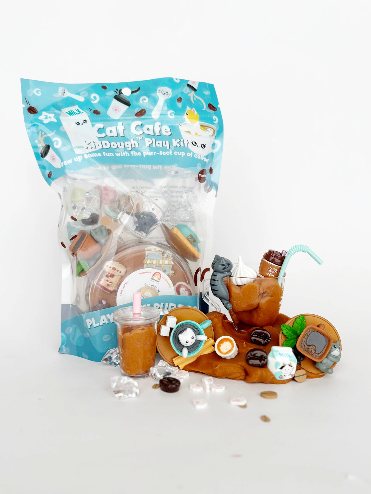 Earth Grown KidDoughs (KidDoughs by EGKD) - Cat Cafe KidDough Play Kit