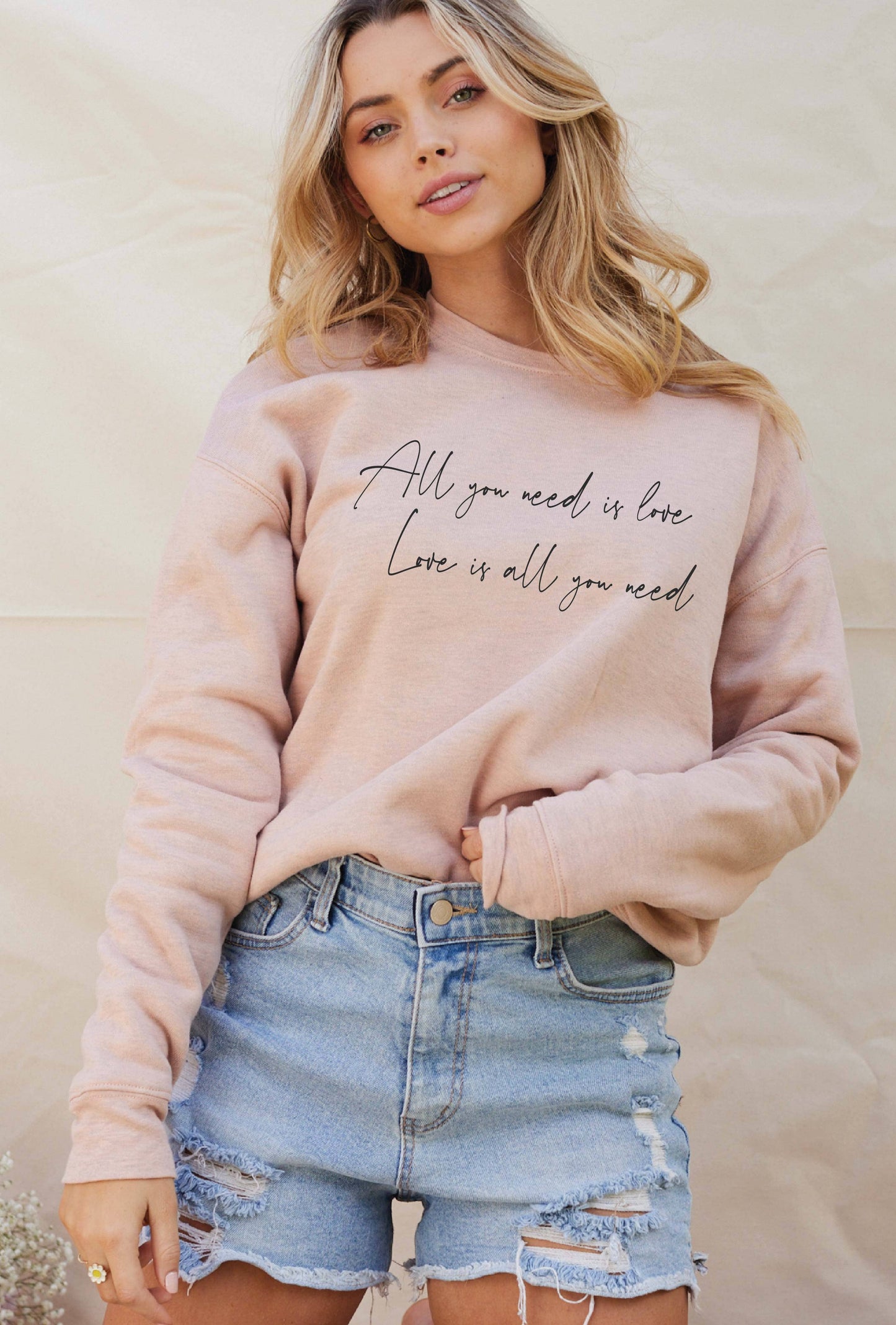 OAT COLLECTIVE - ALL YOU NEED IS LOVE Graphic Sweatshirt