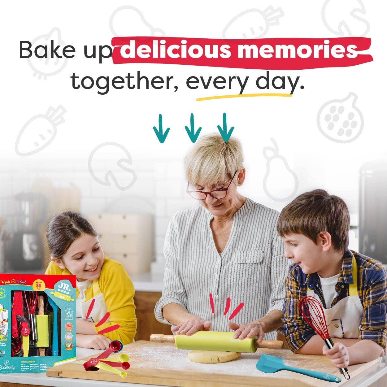 Baketivity Corp - Kids Cooking Set, 31-Pc Childrens Kitchen Tools