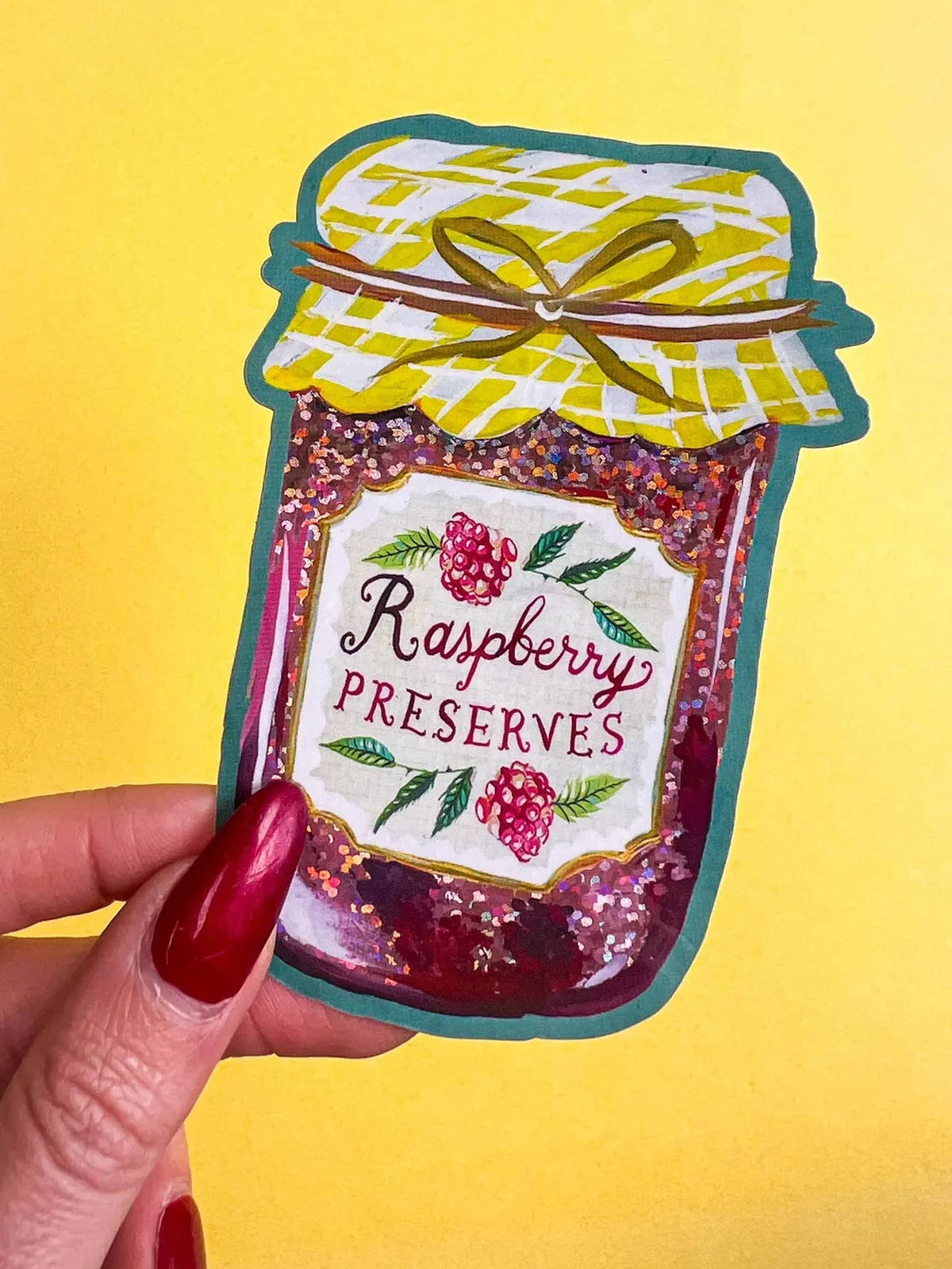 Katie Daisy - Jam Jar | Raspberry Preserves Glitter Sticker