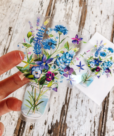 Katie Daisy - Violet Bouquet Clear Sticker