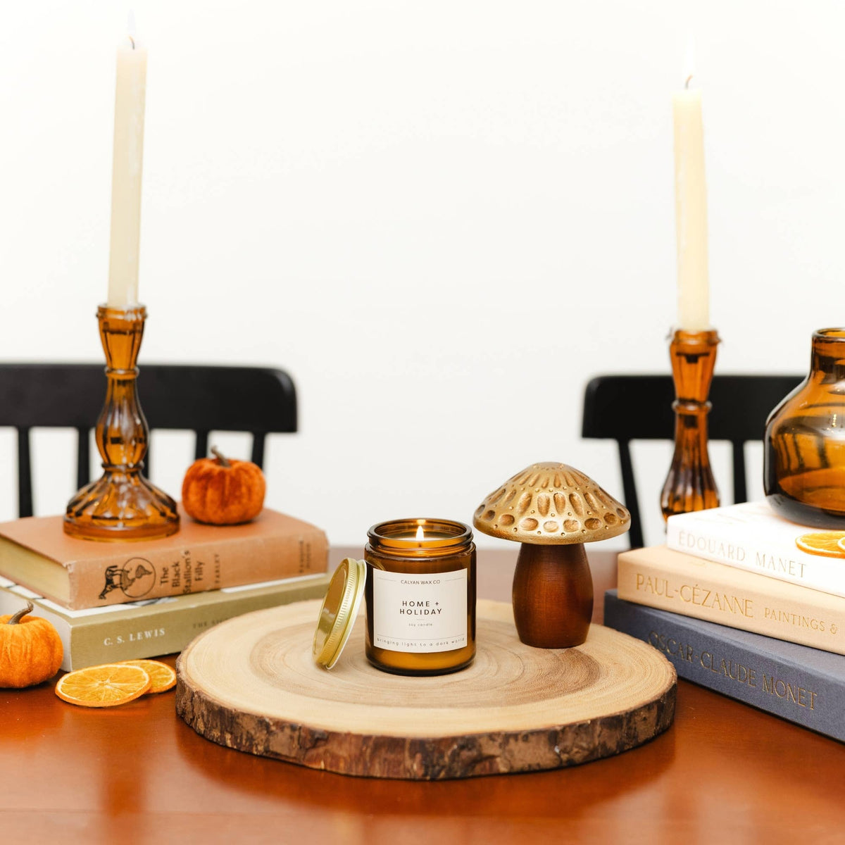 Calyan Wax Co. - Soy Candle | Home + Holiday | 7.2oz Amber Jar