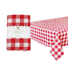 Load image into Gallery viewer, Red Gingham Tablecloth