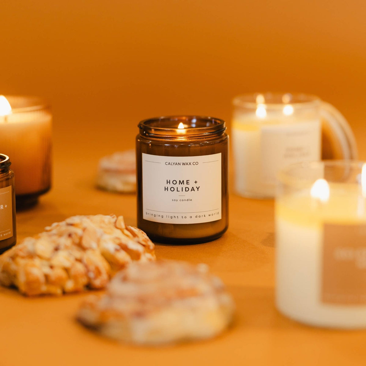 Calyan Wax Co. - Soy Candle | Home + Holiday | 7.2oz Amber Jar
