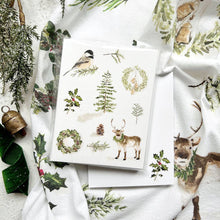 Load image into Gallery viewer, Evergreen christmas tea towel