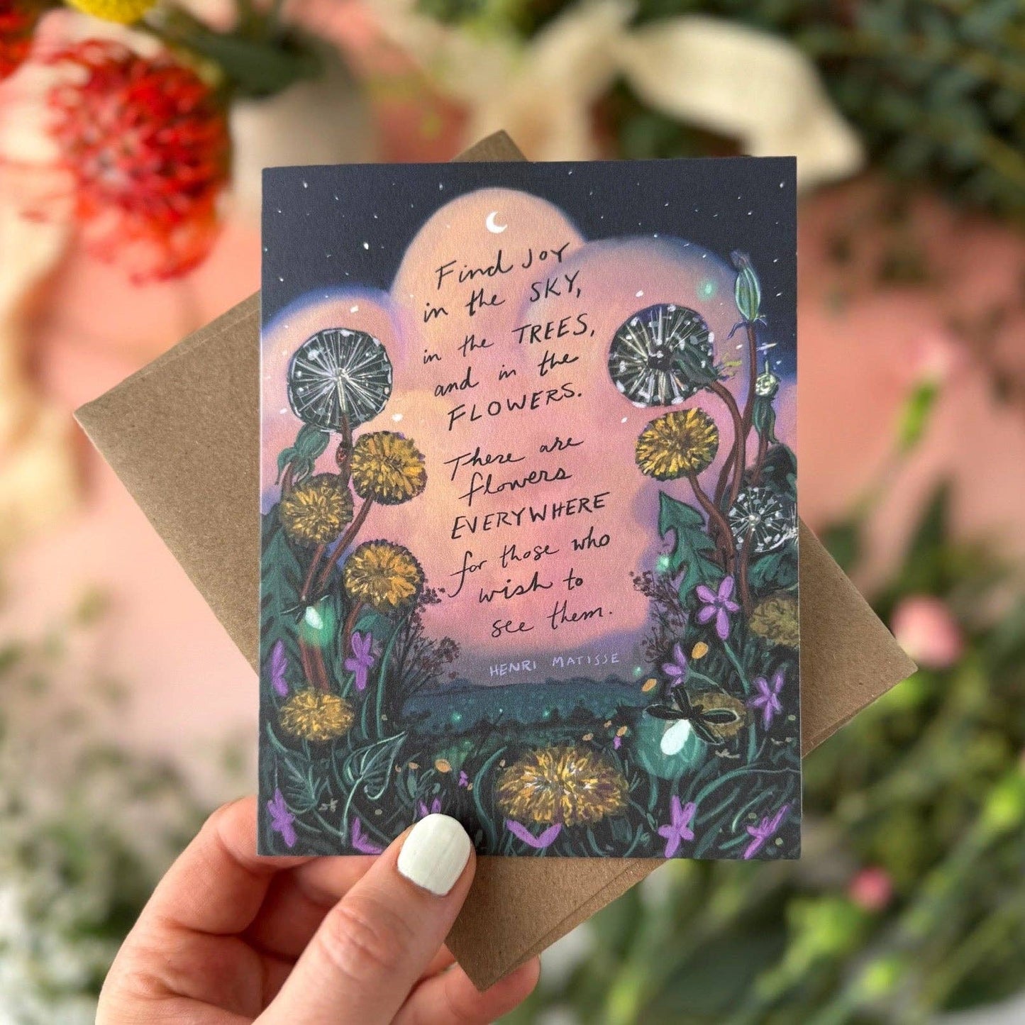Tiny and Snail - "Find Joy in the Sky" Henri Matisse Quote Card