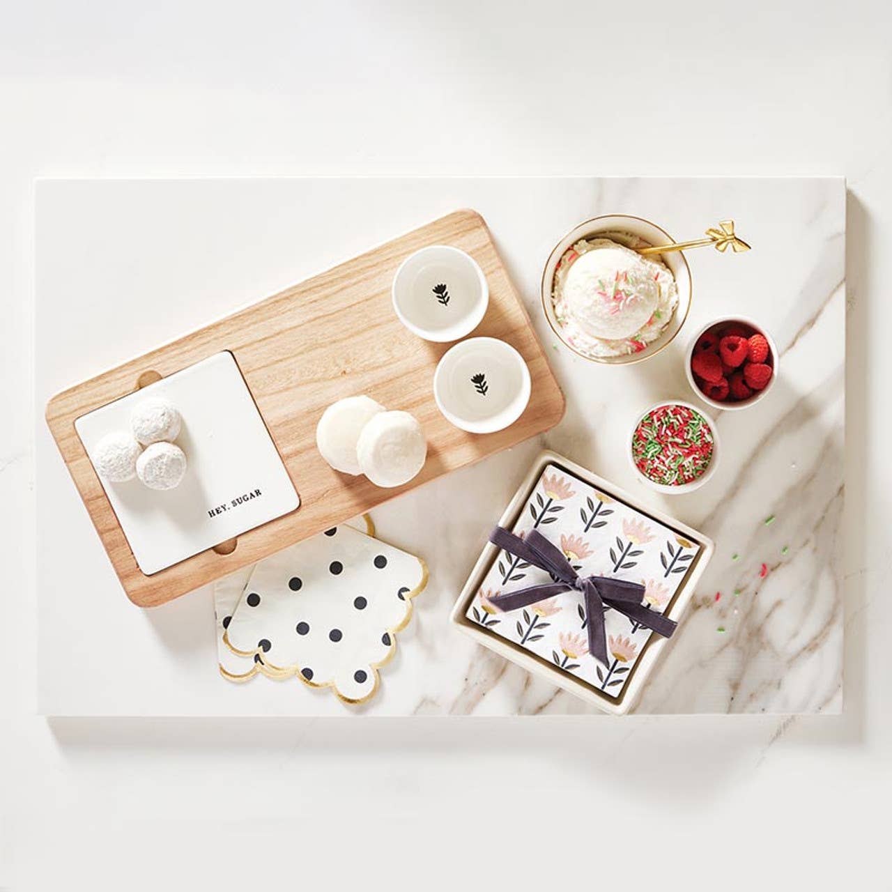 Napkin - White with Black Dots