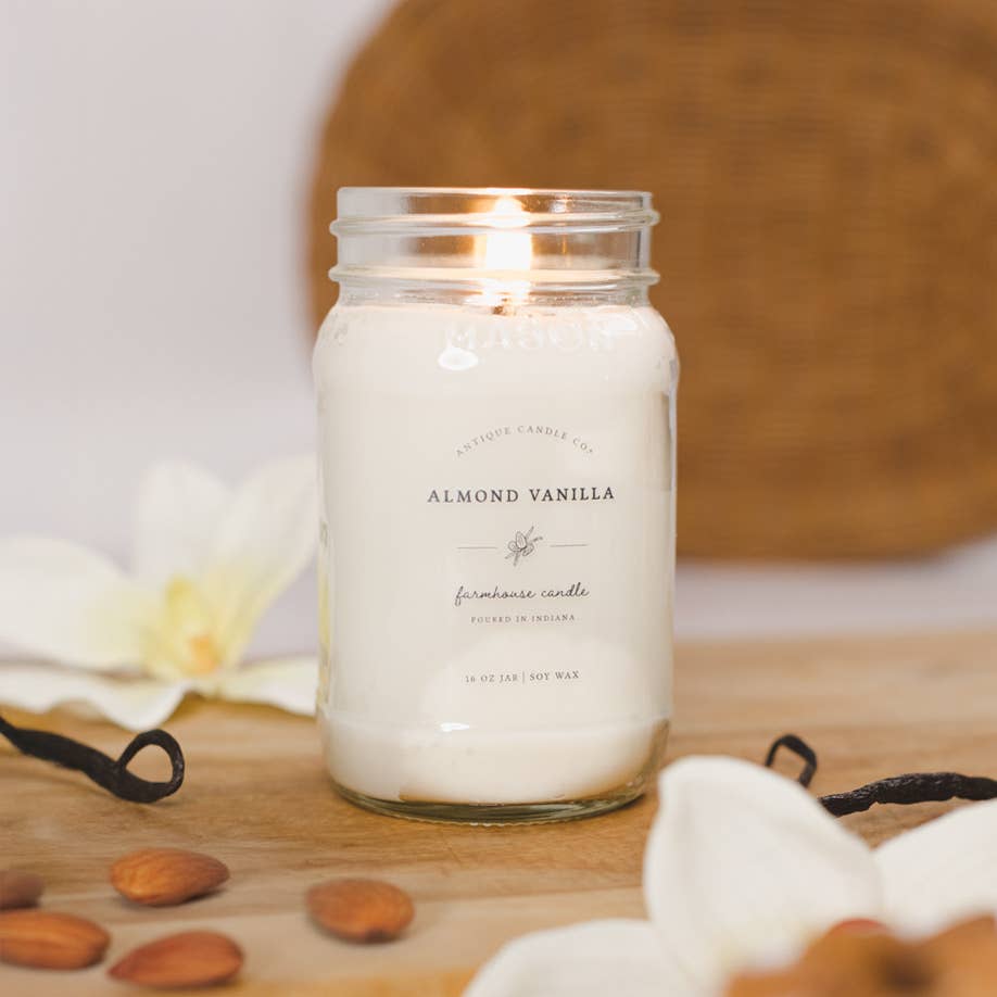 Antique Candle Co.® - Almond Vanilla - Soy Wax Mason Jar Candle